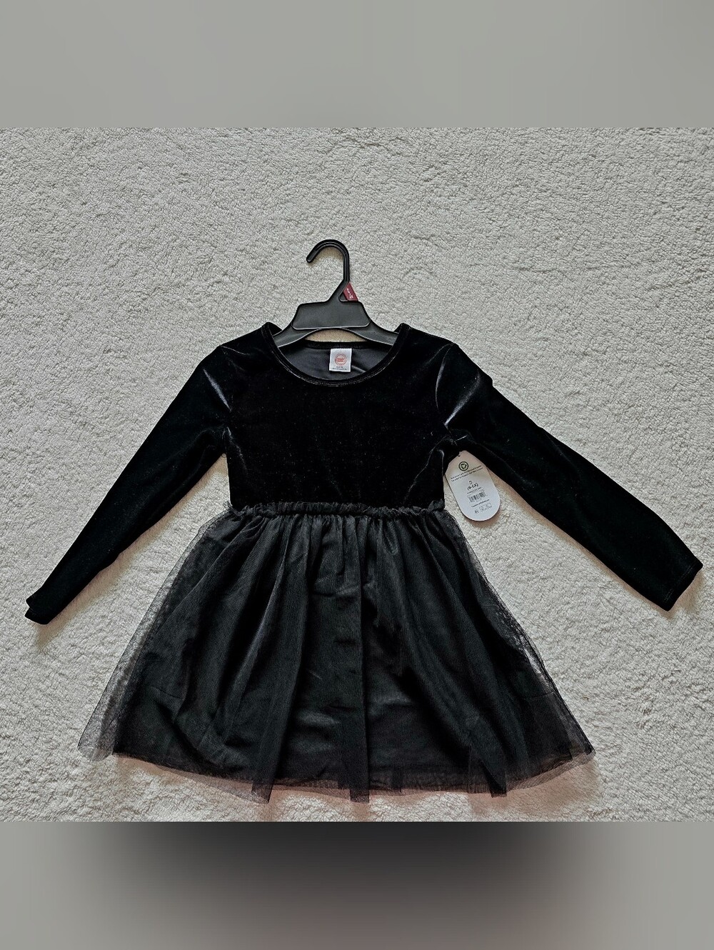 New Wonder Nation Girls Velour Tutu Dress, Long Sleeves, Halloween Christmas S 6